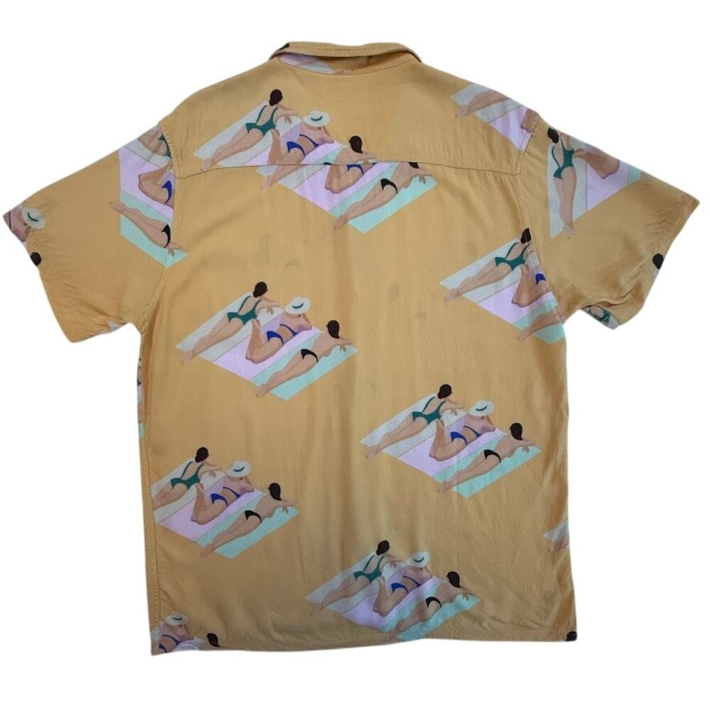 Duvin Design Co. "Have A Day" Button-Up Shirt Beach Sunbather Print Men Size M - Picture 2 of 11
